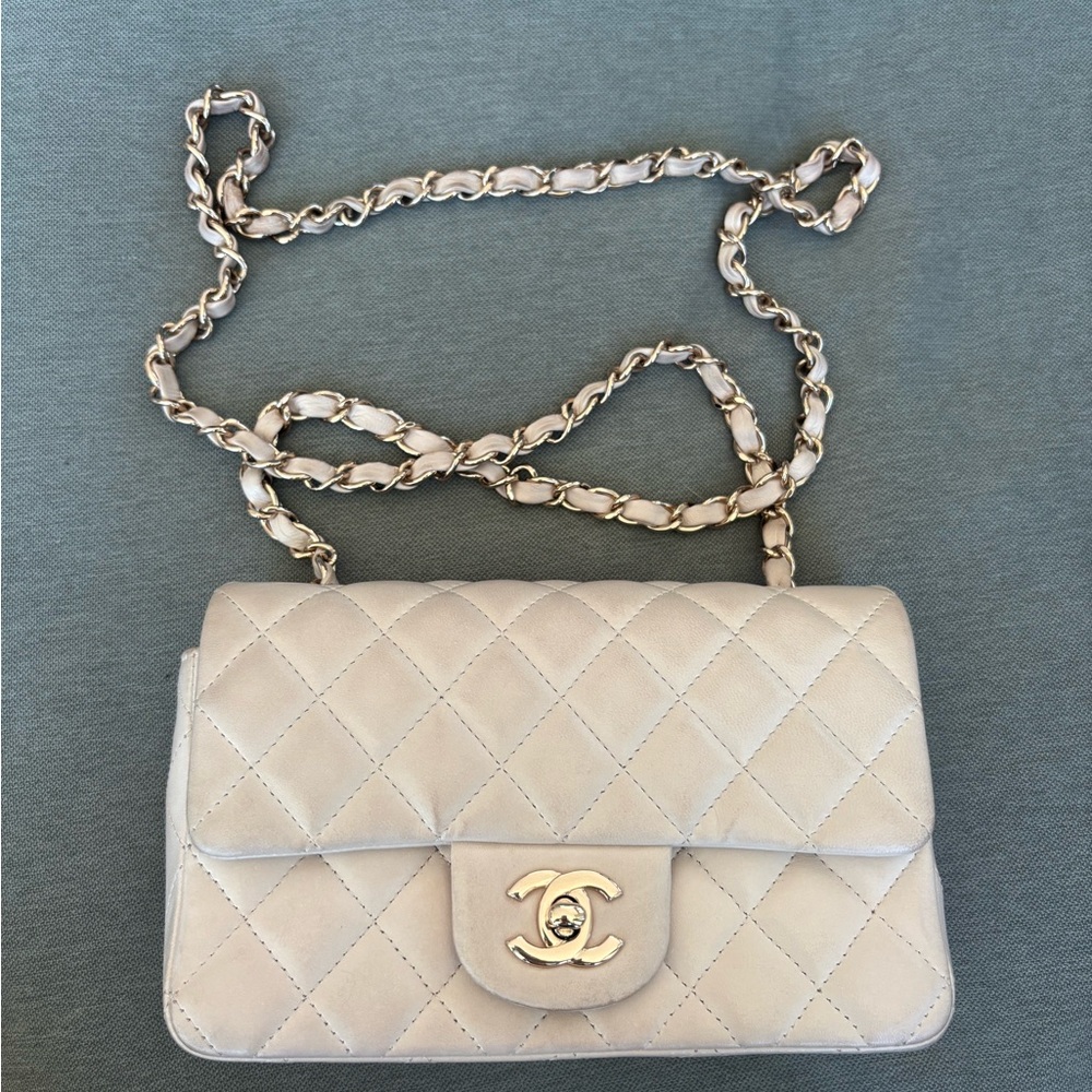 Chanel Beige Quilted Shoulder Bag